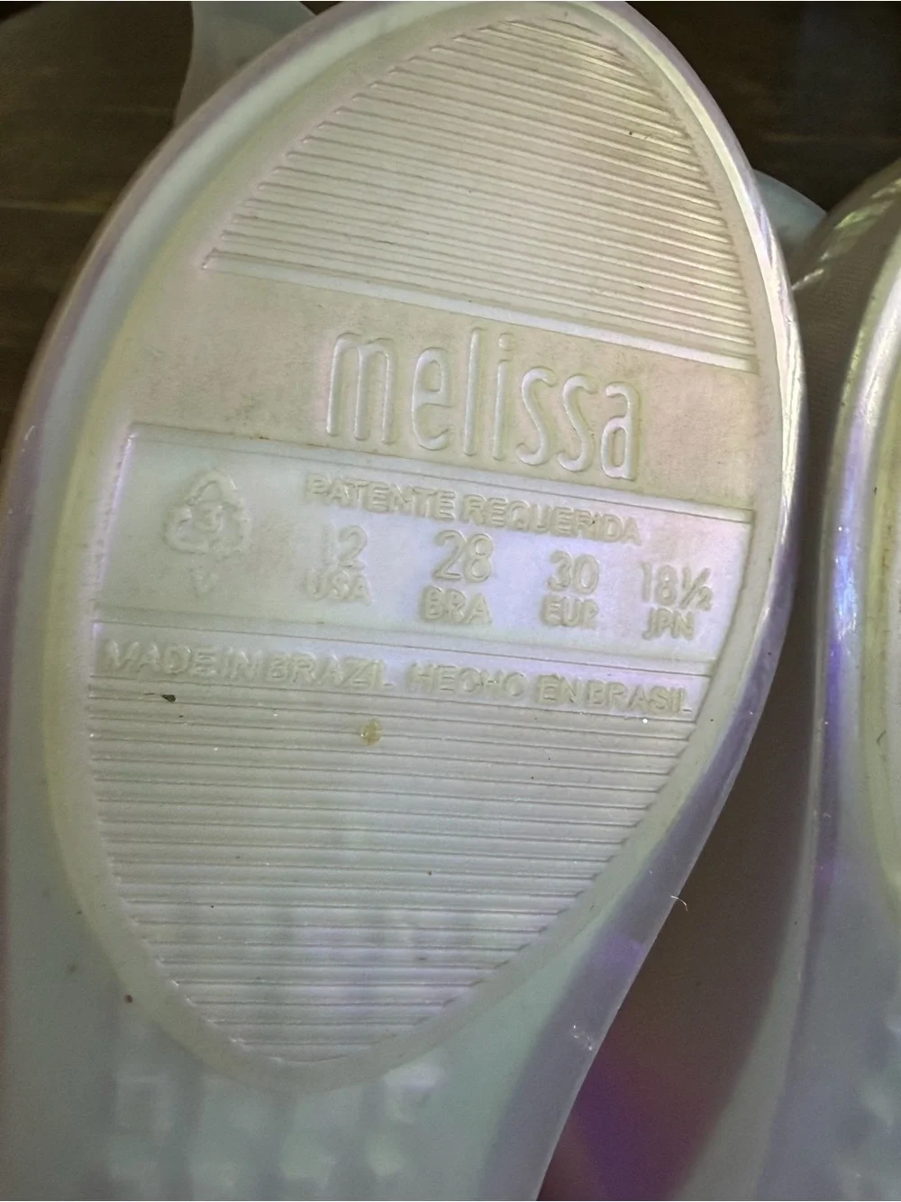Mel by Mini Melissa Iridescent Light Pink Jelly Flats with Butterfly Accent 12